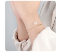 Ring Oval Shape CZ Setting Silver Bracelet BRS-556